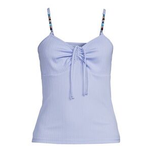 No Boundaries Juniors' Ruched Beaded Tank Top